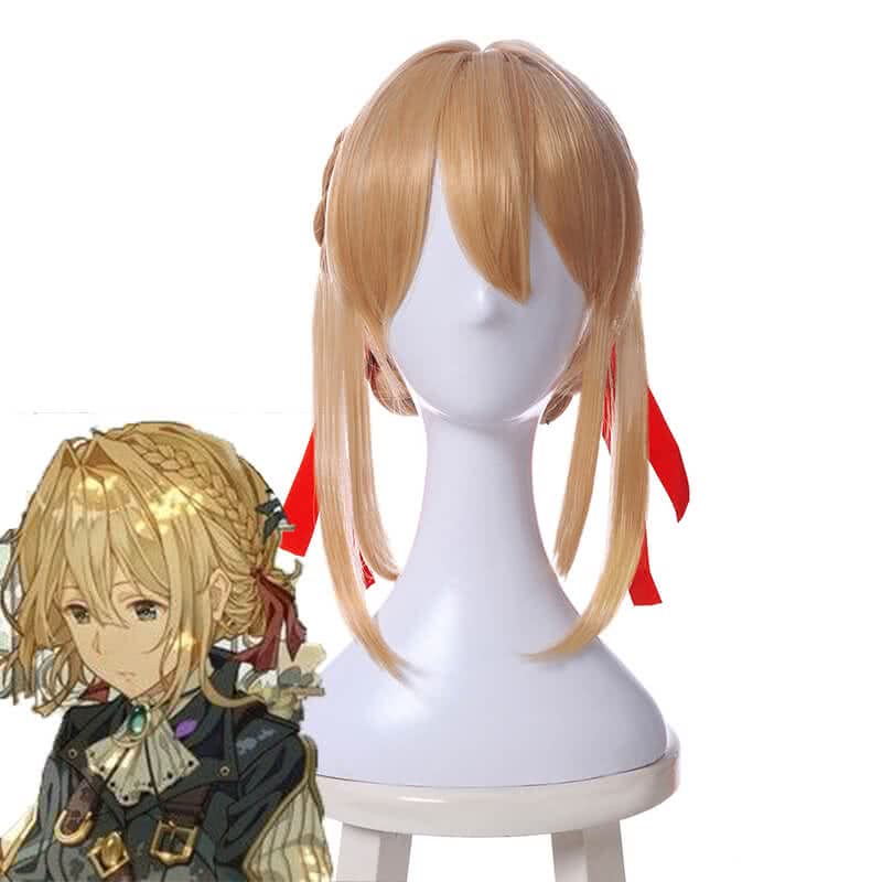 anime violet evergarden violet evergarden synthétique court blonde cosplay perruques – Image 2