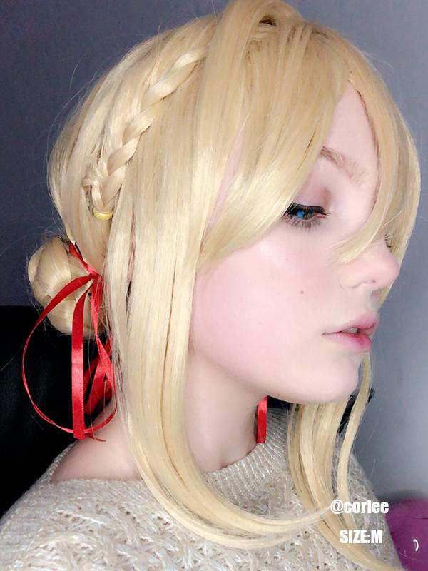 anime violet evergarden violet evergarden synthétique court blonde cosplay perruques – Image 3