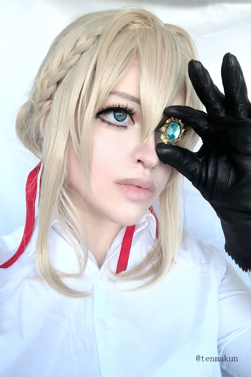 anime violet evergarden violet evergarden synthétique court blonde cosplay perruques – Image 6